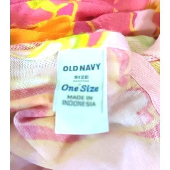 Old Navy Scarf Pink Green Rectangle 78 X 20 Spring Fun - Picture 4 of 7